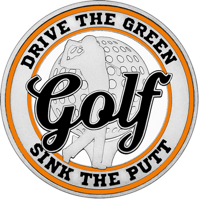 Black "Golf" with Orange Outer Circular Borders